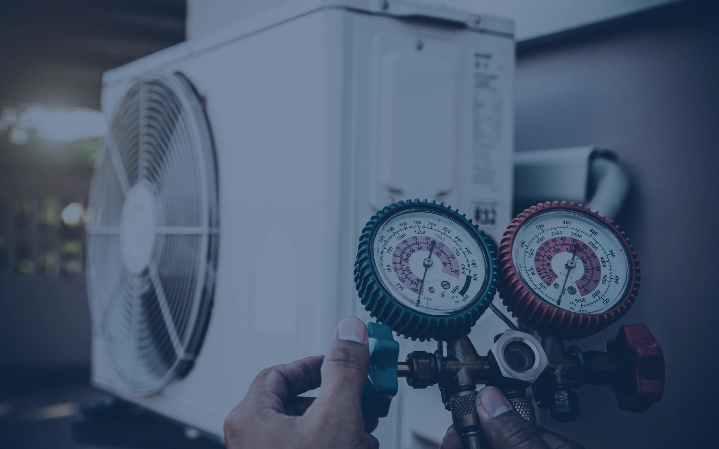 close up shot hvac service